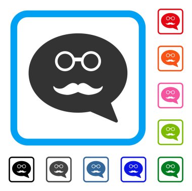 Dedesi Smiley mesaj simgesi çerçeveli