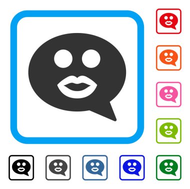 Öpücük Smiley mesaj simgesi çerçeveli