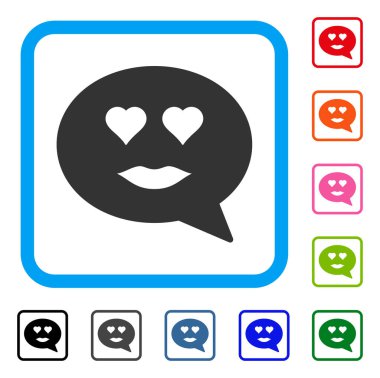 Bayan aşk Smiley mesaj simgesi çerçeveli