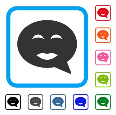 Bayan zevk Smiley mesaj simgesi çerçeveli