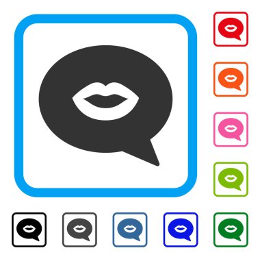 Dudaklar Smiley mesaj simgesi çerçeveli