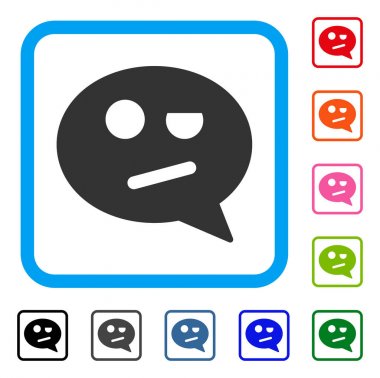 Olumsuzlama Smiley mesaj simgesi çerçeveli