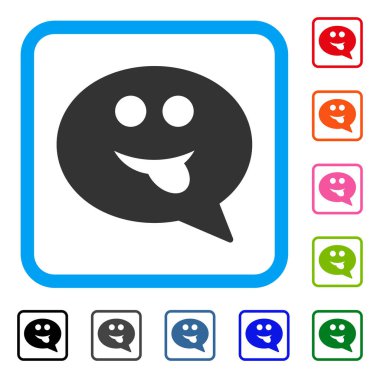 Dil Smiley mesaj simgesi çerçeveli