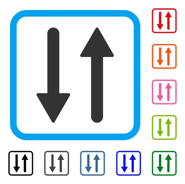 Icona incorniciata verticale di scambio delle frecce — Vettoriale Stock