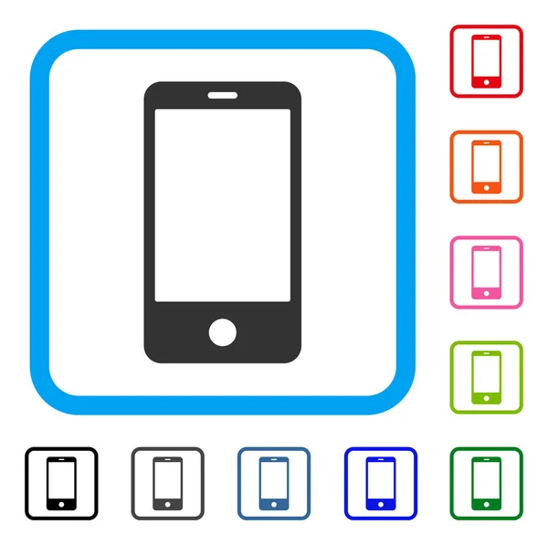 Smartphone zarámovaný ikona — Stockový vektor