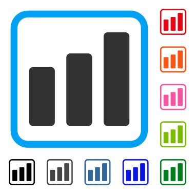 Çubuk grafik artış simgesi çerçeveli