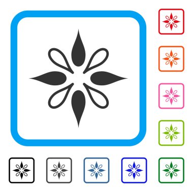 Çiçek simgesi çerçeveli