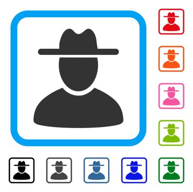 Şapka adam simgesi çerçeveli