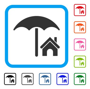 Evi şemsiyesi altında simgesi çerçeveli