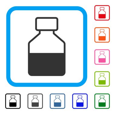 Simge sıvı şişe çerçeveli