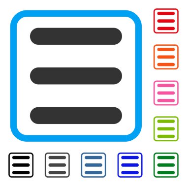 Menü öğeleri simge çerçeveli