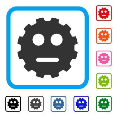 Tarafsız Smiley dişli simgesini çerçeveli