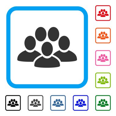 İnsanlar kalabalık simgesi çerçeveli