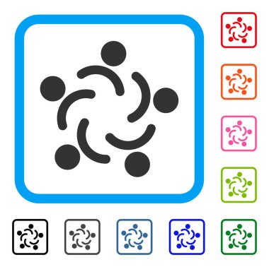 İnsanlar birlik simgesi çerçeveli