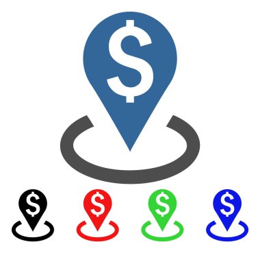 Banka konum vektör simgesi