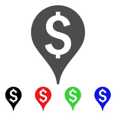 Banka harita işaretleyici vektör simgesi