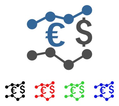Para birimi grafikleri vektör simgesi