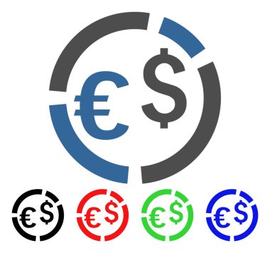 Para birimi diyagramı vektör simgesi