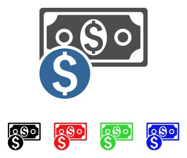 Dolar nakit vektör simgesi