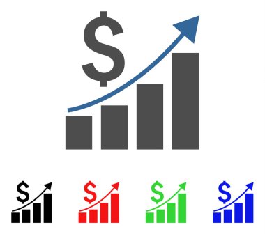 Finansal büyüme Bar grafik vektör simgesi