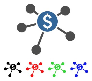 Finansal ağ vektör simgesi