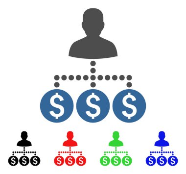 Para toplayıcı vektör simgesi