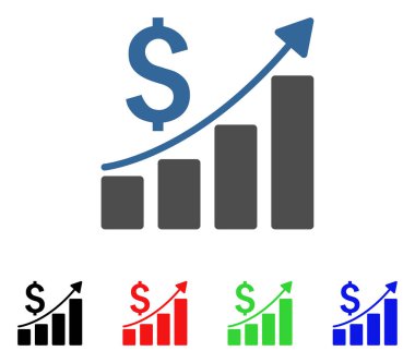 Satış büyüme grafik vektör simgesi