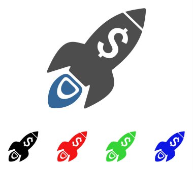 Başlangıç Roket fırlatma vektör simgesi