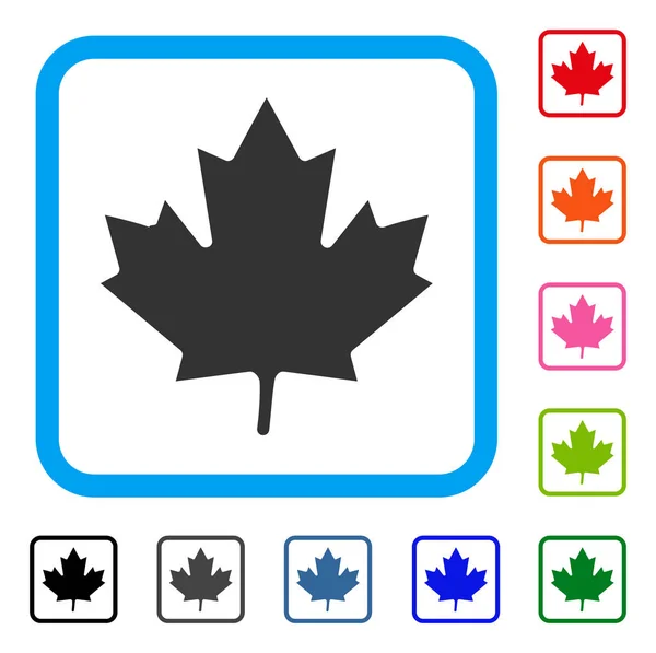 Maple Leaf Framed Icon — Stock Vector