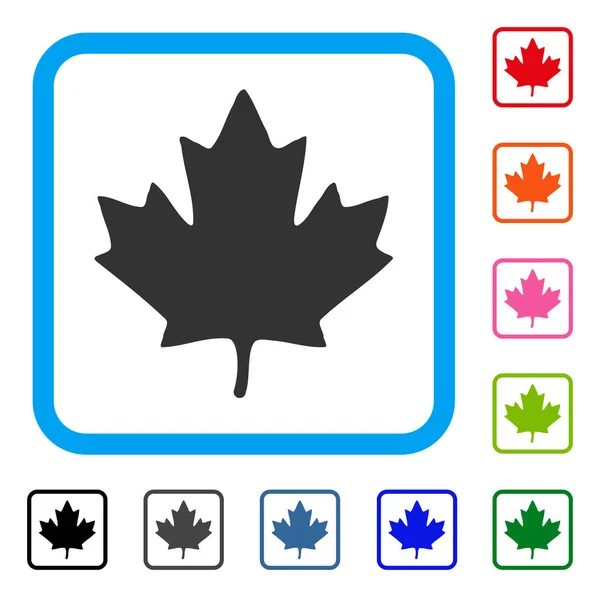 Esdoornblad ingelijst pictogram — Stockvector