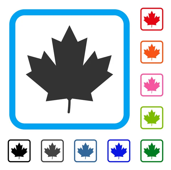 Esdoornblad ingelijst pictogram — Stockvector