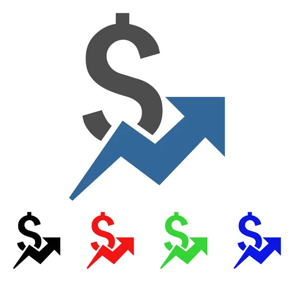 Ikona vektoru růstu dolaru — Stockový vektor