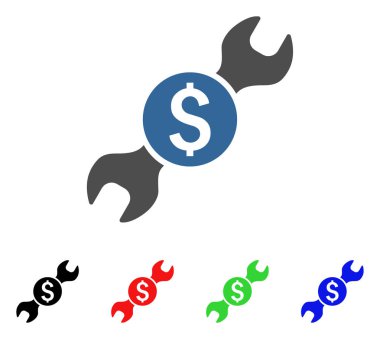 İngiliz anahtarı fiyatı vektör simgesi