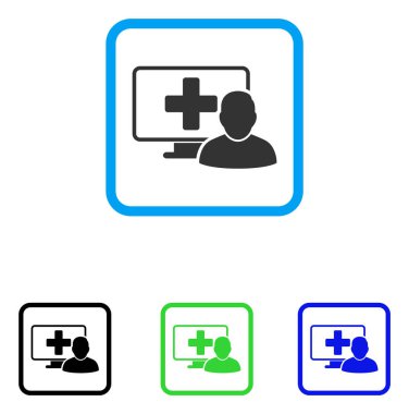 Simge bilgisayar doktor çerçeveli