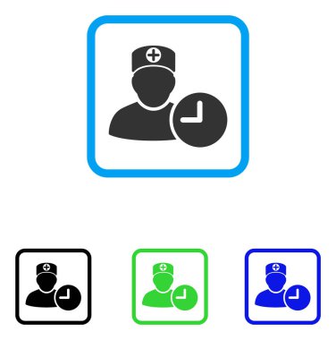 Doktor randevu Saat simgesi çerçeveli