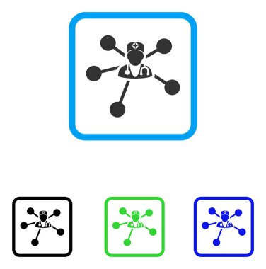 Doktor ilişkileri simgesi çerçeveli