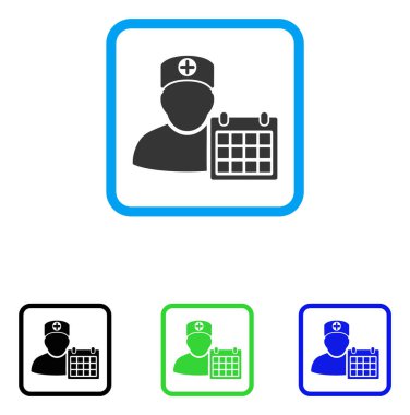 Doktor zamanlama takvim simgesini çerçeveli