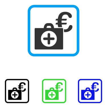 Euro tıbbi ödeme simgesi çerçeveli