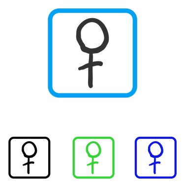 Kadın sembol simge çerçeveli