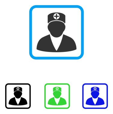 Doktor kişi simgesi çerçeveli