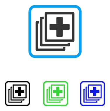 Simge tıbbi öğeler çerçeveli