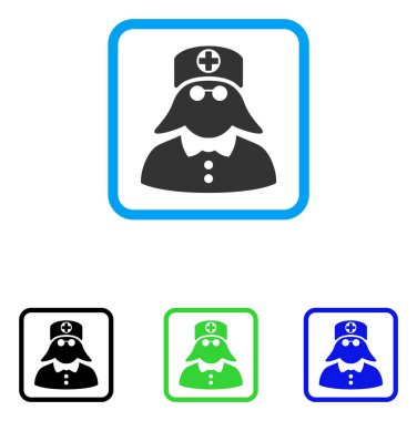 Tıbbi hemşire simgesi çerçeveli