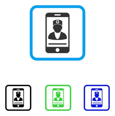 Cep doktor simgesi çerçeveli