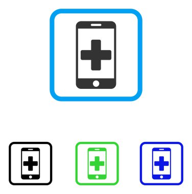 Online Smartphone tıp Icon çerçeveli