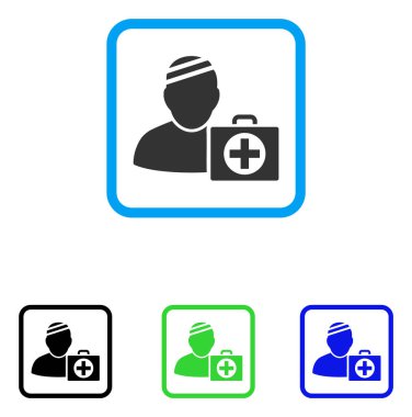 Hasta ilk yardım durum simgesi çerçeveli