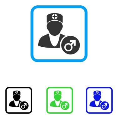 Üroloji doktoru simgesi çerçeveli