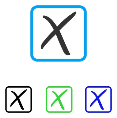 X-Cross simgesi çerçeveli