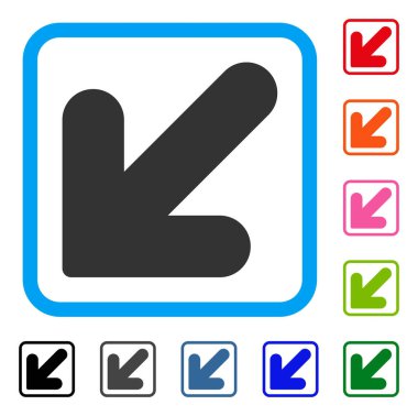 Sol aşağı ok simgesi çerçeveli