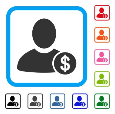 Bankacı simgesi çerçeveli