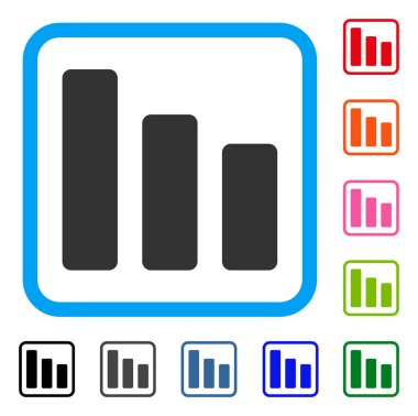 Çubuk grafik azalma simgesi çerçeveli
